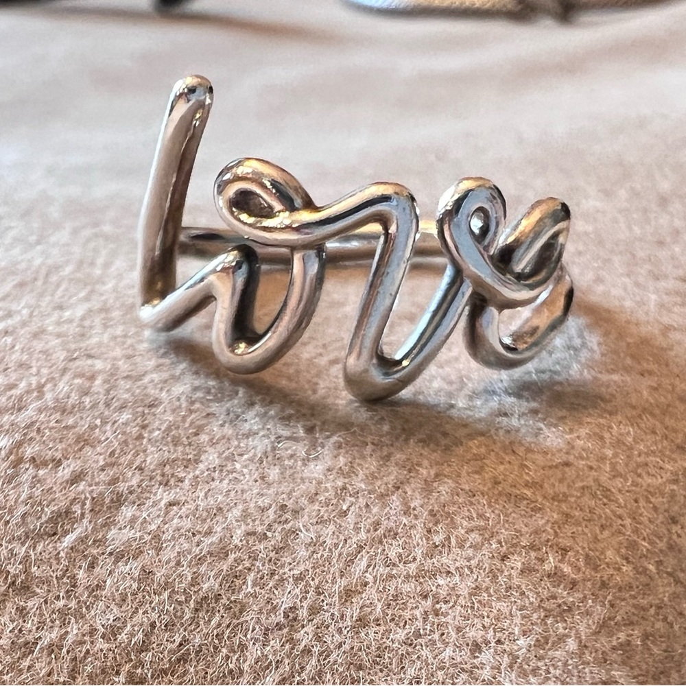 Tiffany silver paloma graffiti love ring